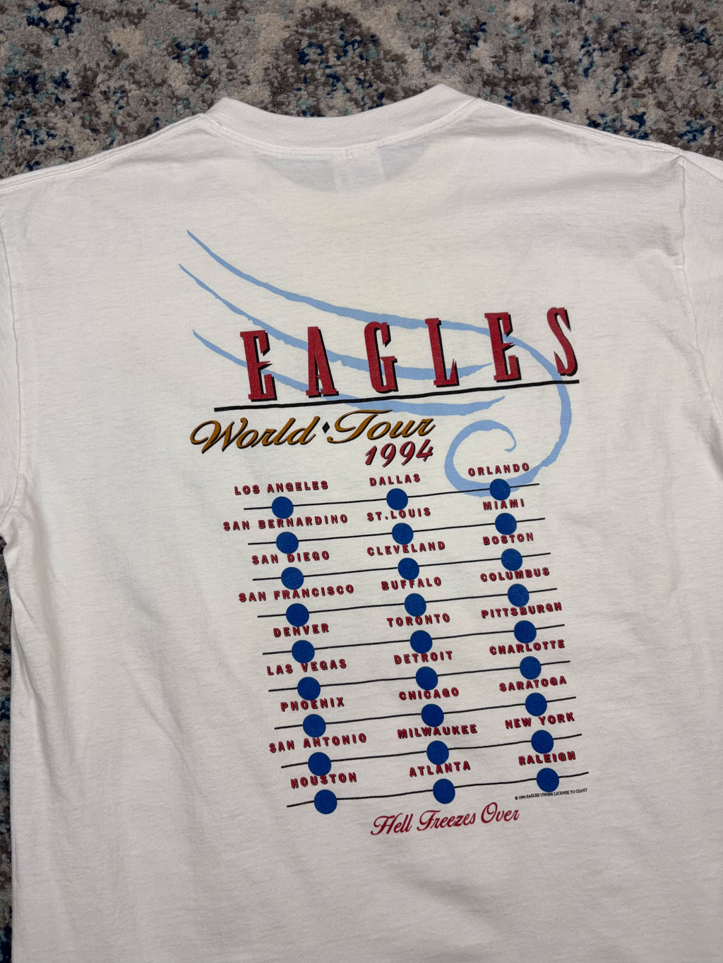 Vintage 1994 Eagles Hell Freezes Over Rock Music Tour Graphic T-Shirt Size XL
