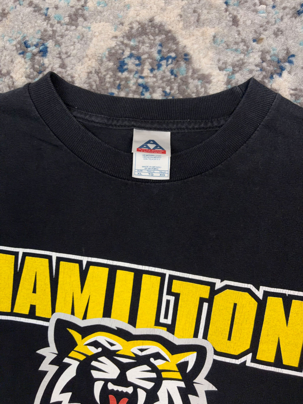 Vintage Hamilton Tiger Cats CFL Logo Spellout Long Sleeve T-Shirt Size XL