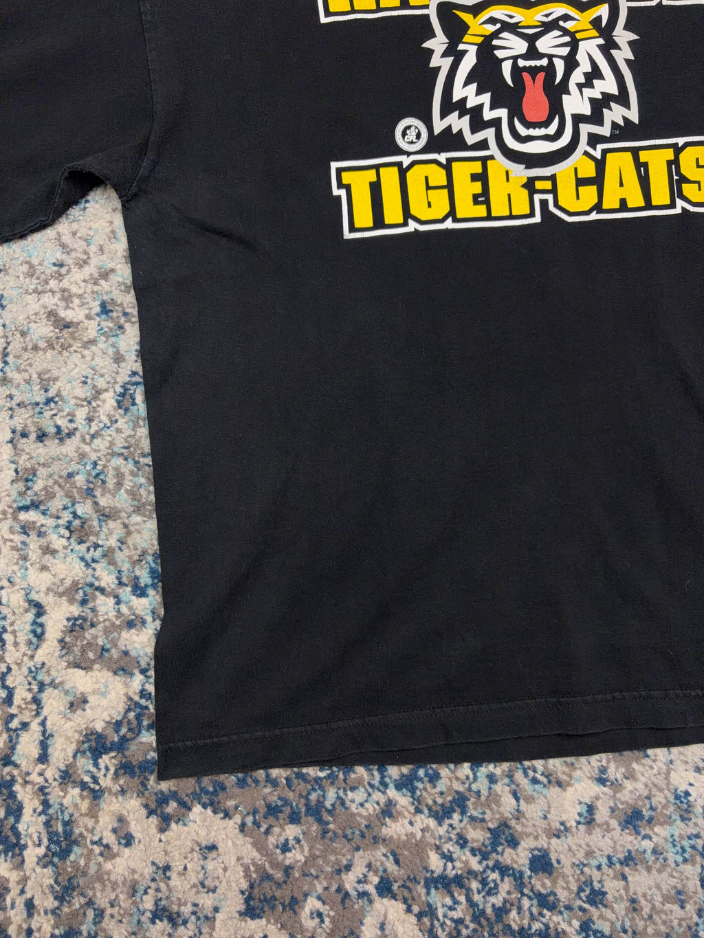 Vintage Hamilton Tiger Cats CFL Logo Spellout Long Sleeve T-Shirt Size XL