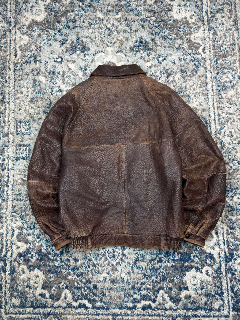 Vintage Pelle Studios Brown Leather Bomber Jacket Size Small