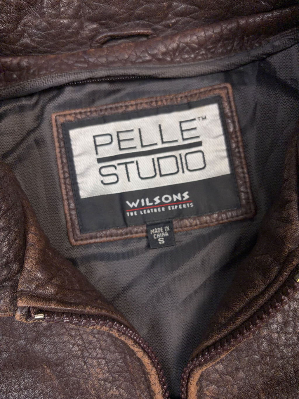 Vintage Pelle Studios Brown Leather Bomber Jacket Size Small