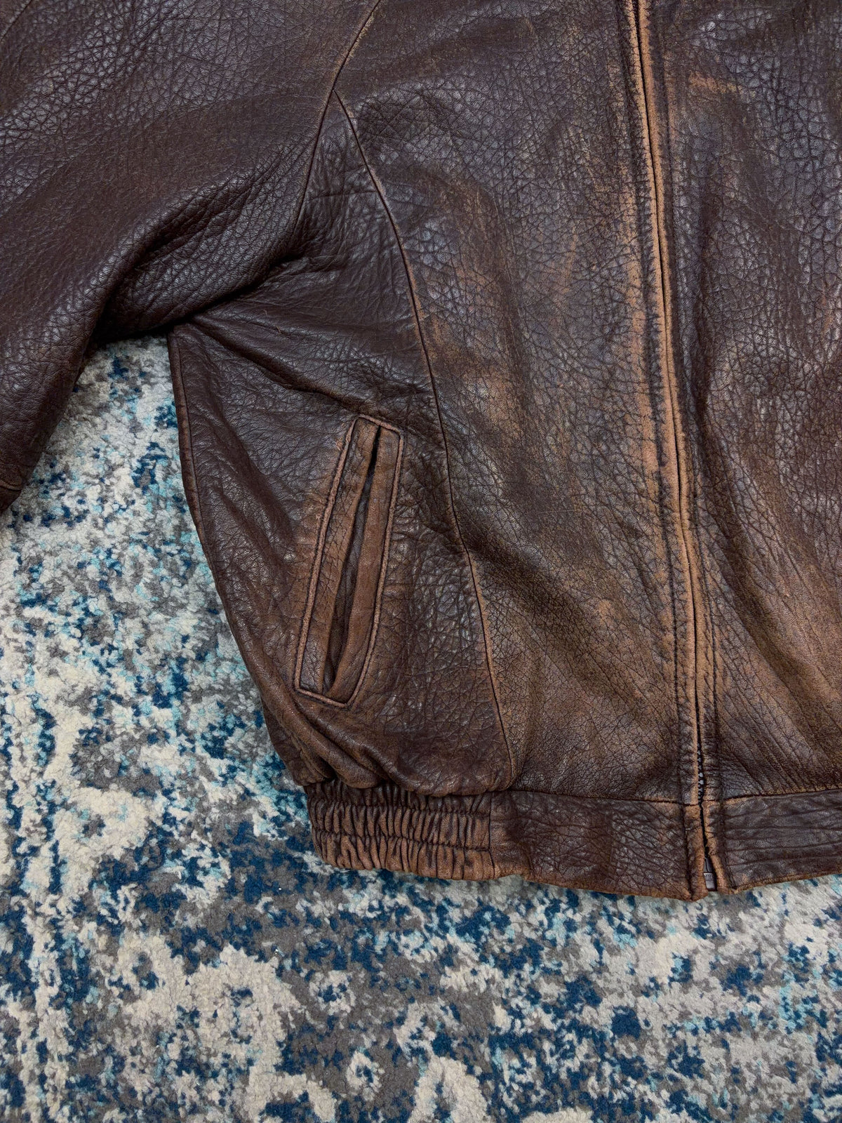 Vintage Pelle Studios Brown Leather Bomber Jacket Size Small