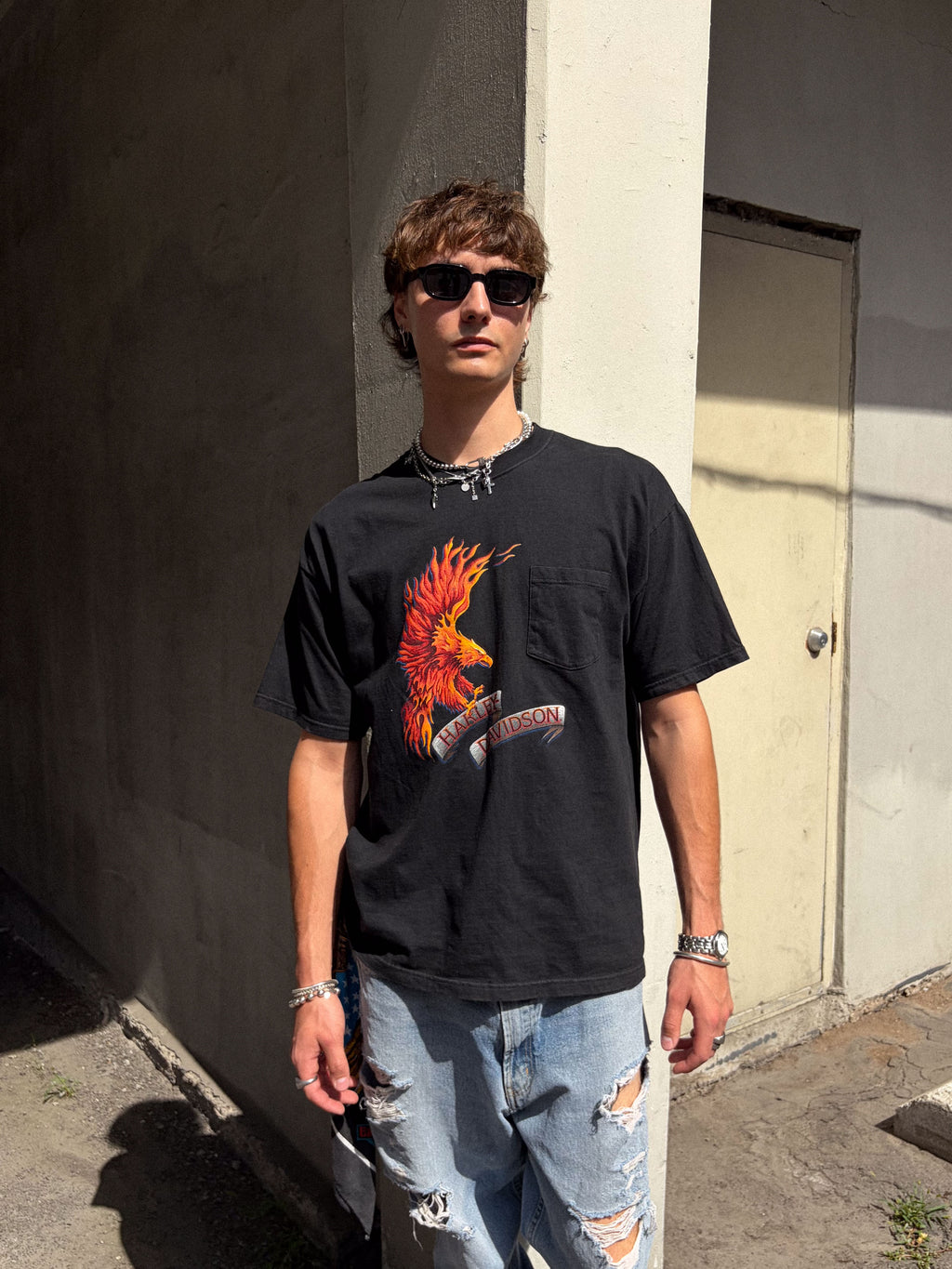 Vintage 2001 Harley Davidson Phoenix Graphic Spellout T-Shirt Size XL
