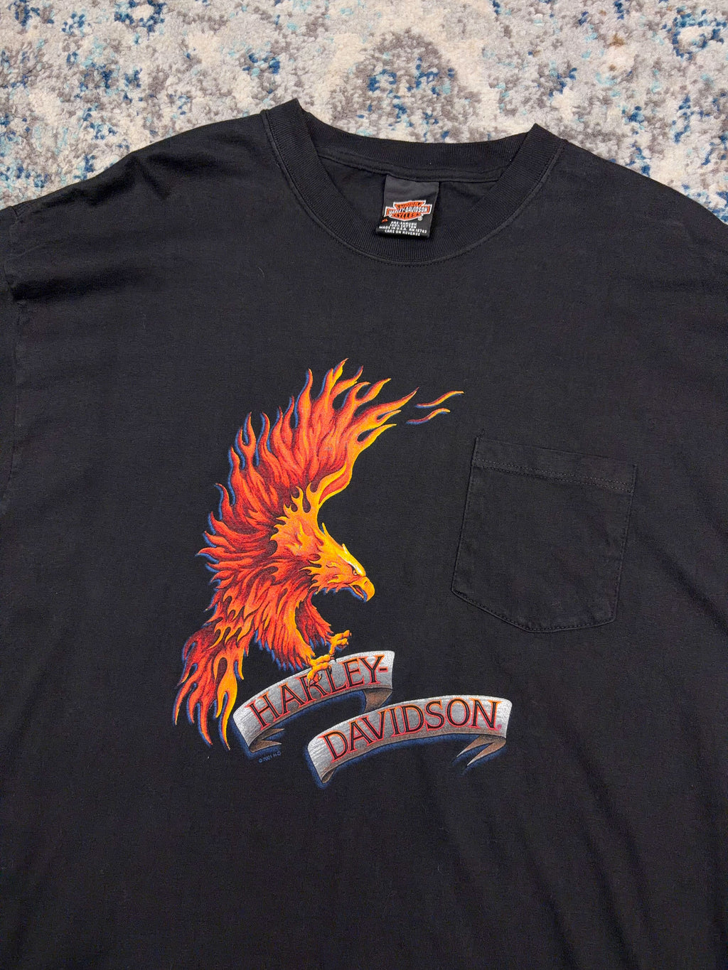 Vintage 2001 Harley Davidson Phoenix Graphic Spellout T-Shirt Size XL