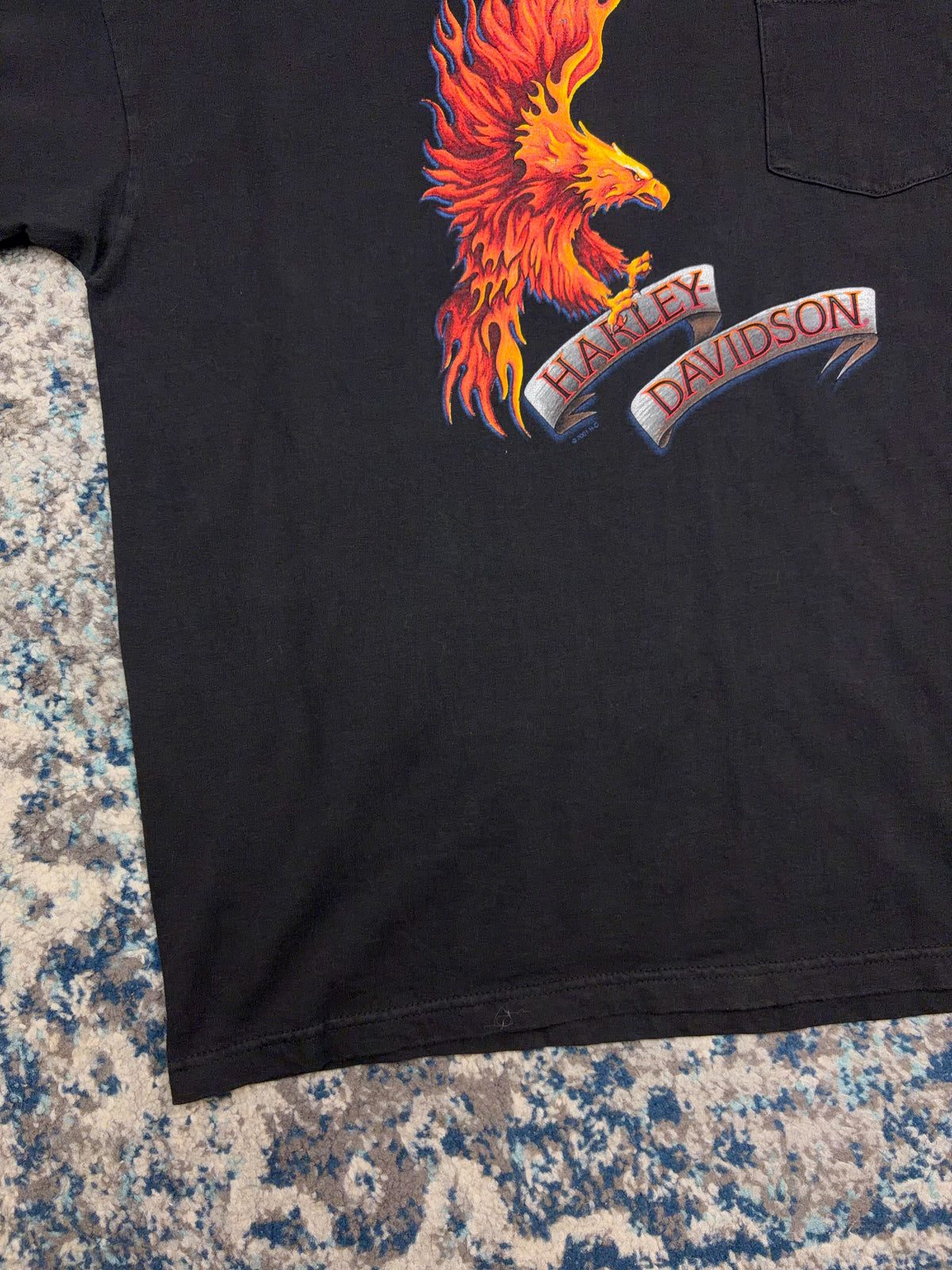 Vintage 2001 Harley Davidson Phoenix Graphic Spellout T-Shirt Size XL