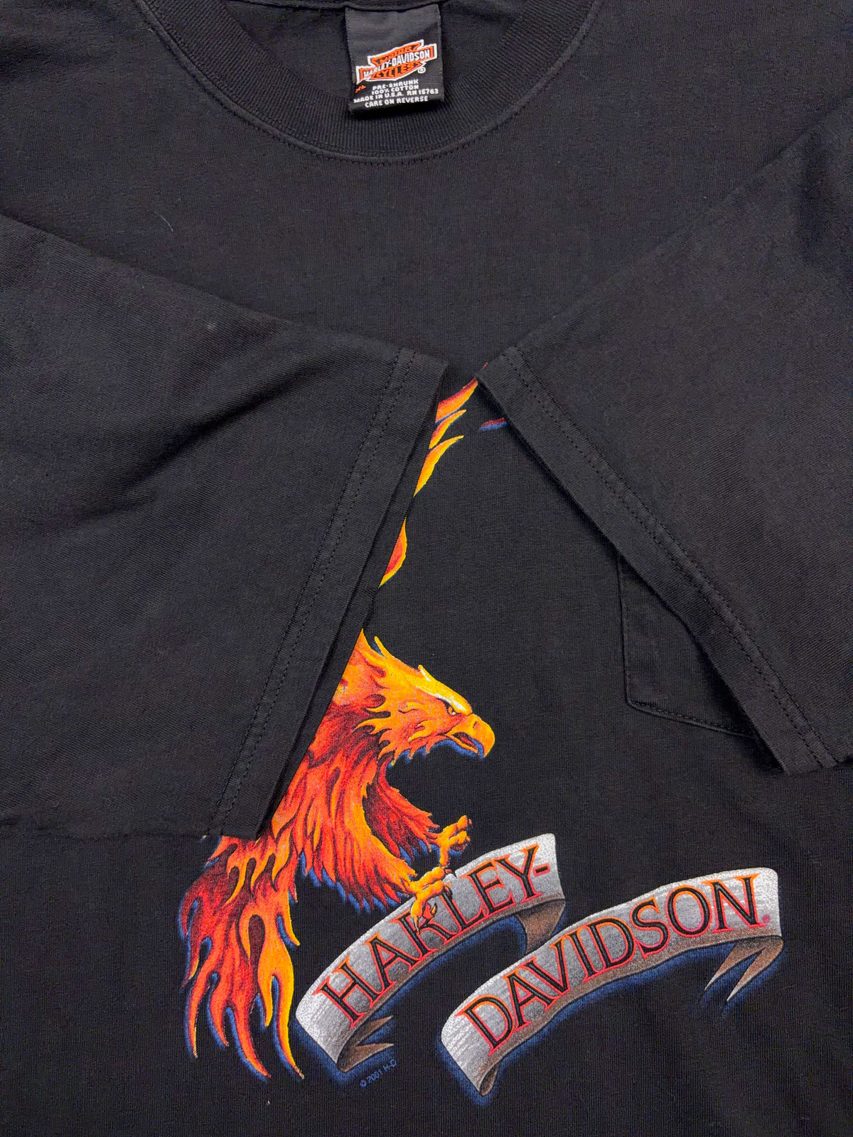 Vintage 2001 Harley Davidson Phoenix Graphic Spellout T-Shirt Size XL