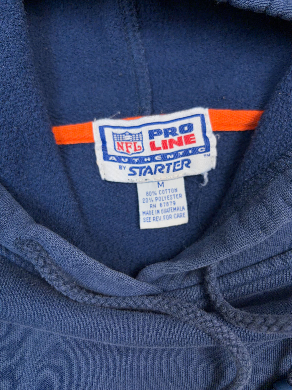 Vintage Chicago Bears NFL Embroidered Logo Spellout Hooded Starter Sweatshirt Size Medium