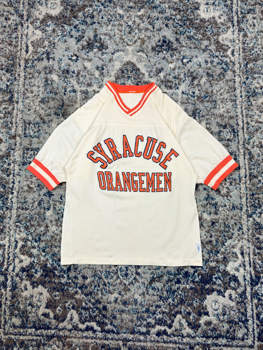 Vintage 80s/90s Syracuse Orangemen NCAA Logo 7 Mesh Football Jersey Size Medium