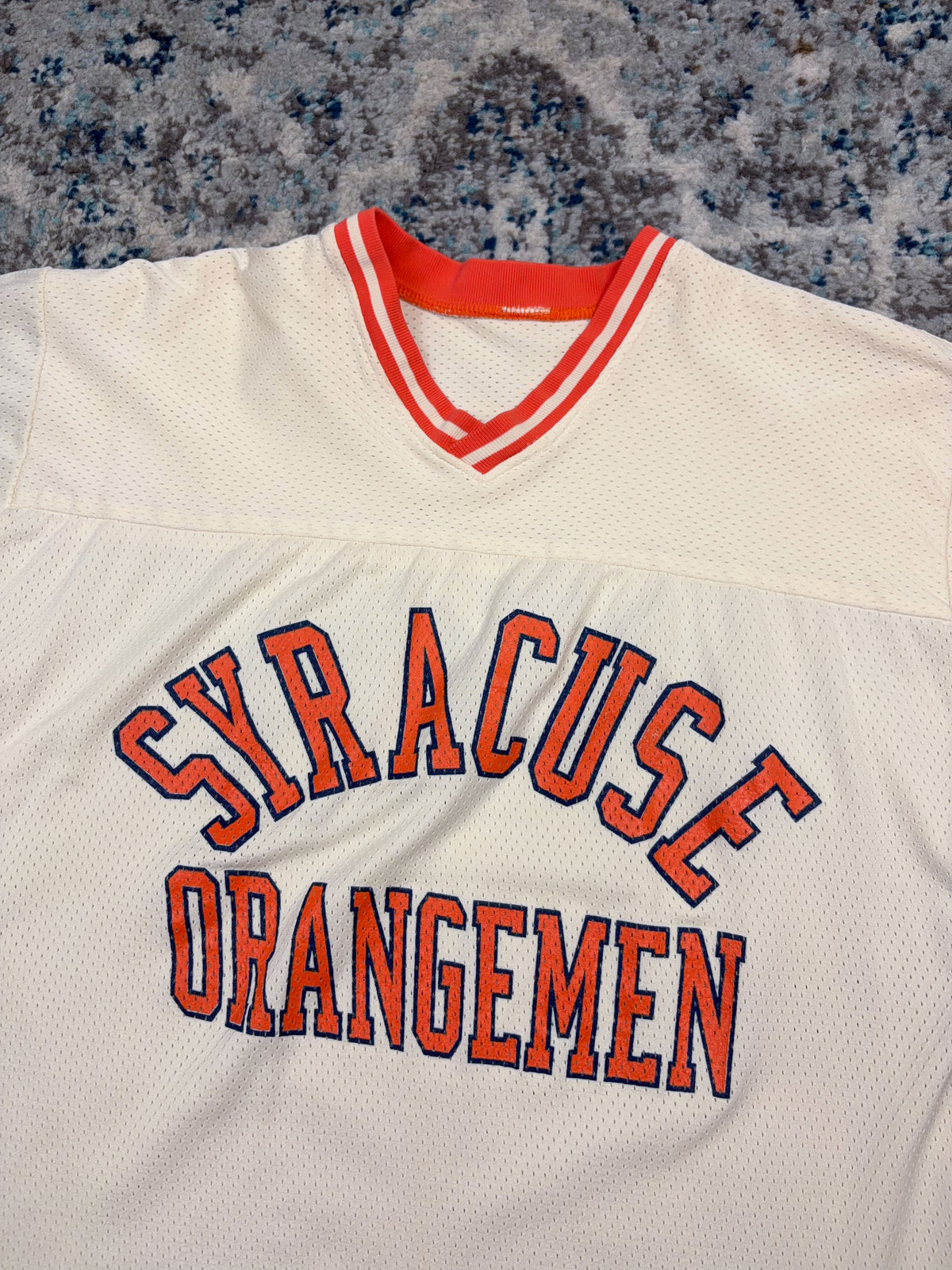 Vintage 80s/90s Syracuse Orangemen NCAA Logo 7 Mesh Football Jersey Size Medium