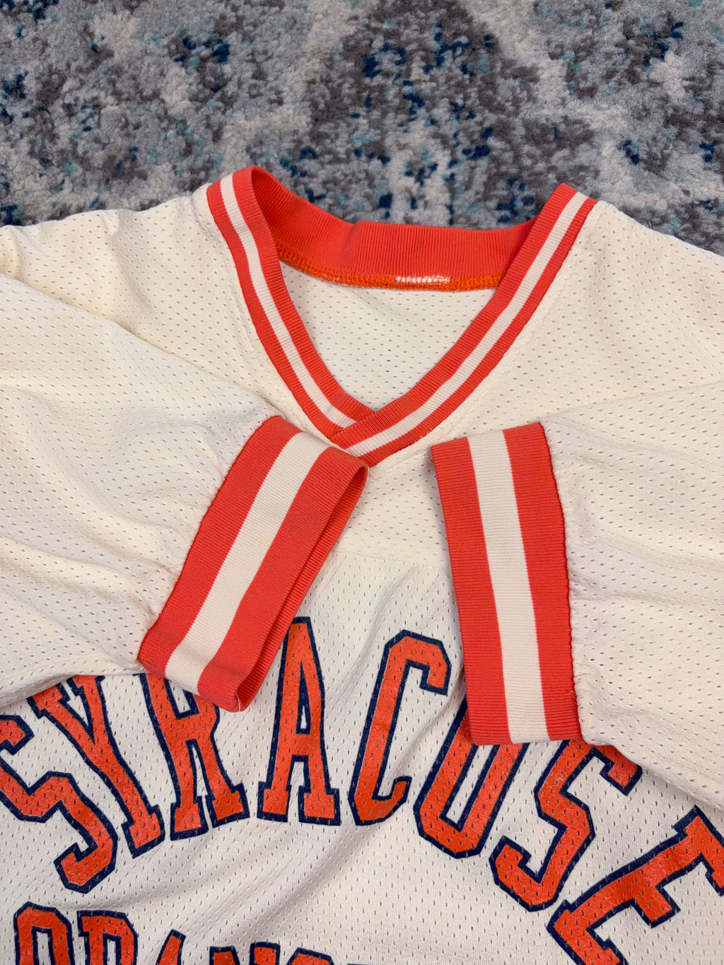 Vintage 80s/90s Syracuse Orangemen NCAA Logo 7 Mesh Football Jersey Size Medium