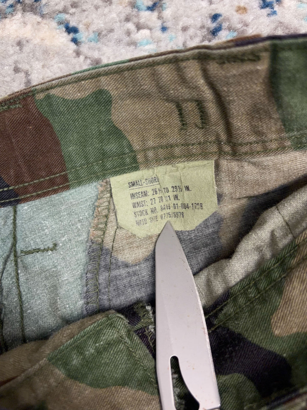 Vintage US Military Woodland Camo Battle Uniform Cargo Pants Size 30
