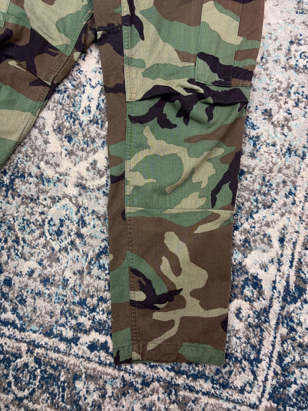 Vintage US Military Woodland Camo Battle Uniform Cargo Pants Size 30