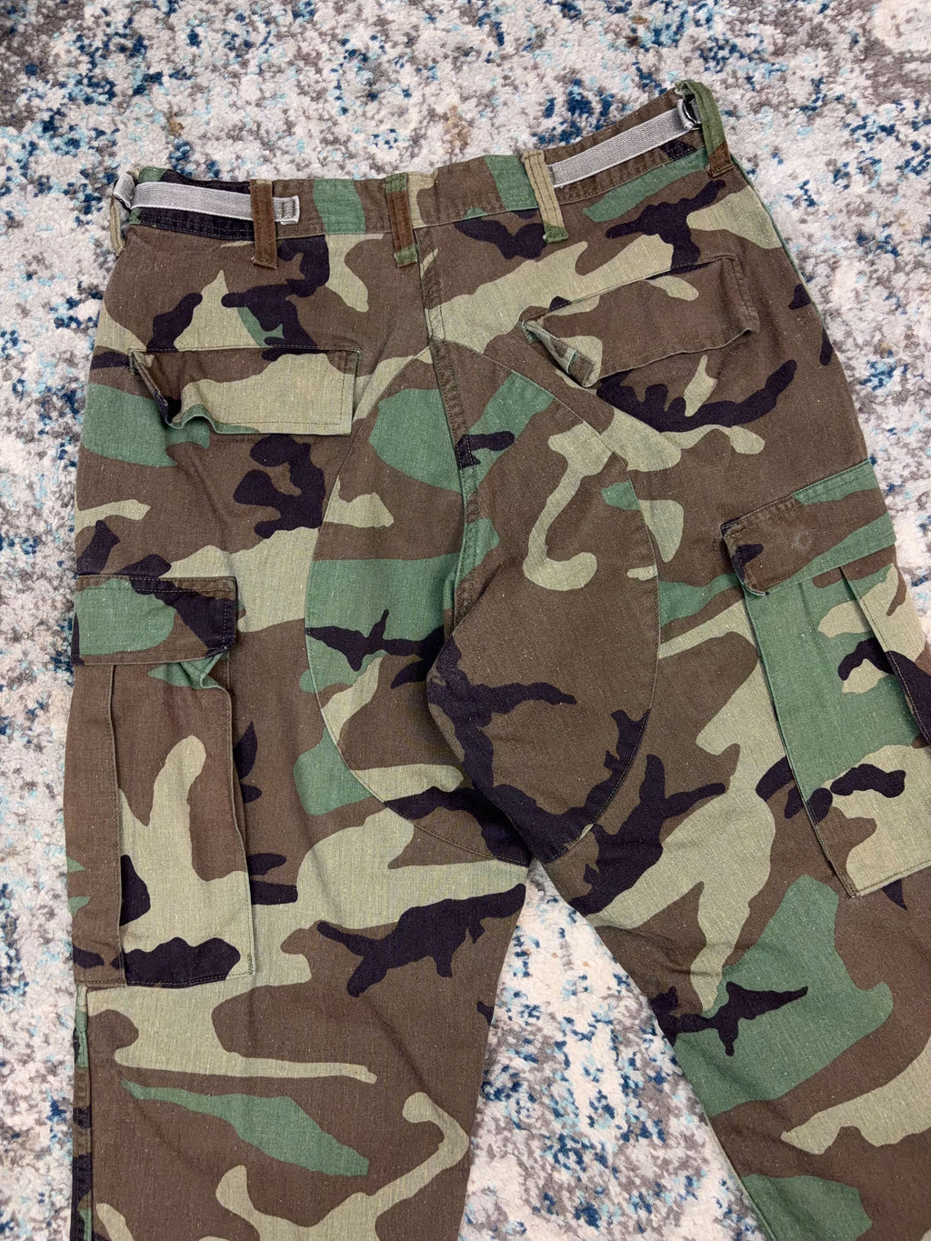 Vintage US Military Woodland Camo Battle Uniform Cargo Pants Size 30