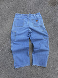 Vintage Carhartt Dungaree Fit Medium Wash Denim Five Pocket Workwear Pants Size 36