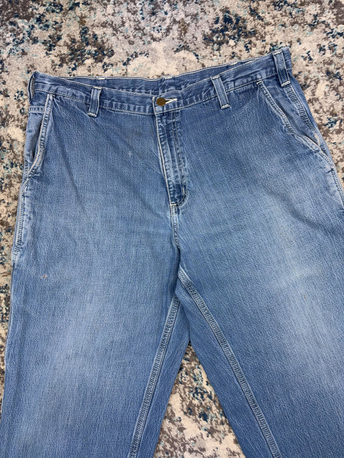 Vintage Carhartt Dungaree Fit Medium Wash Denim Five Pocket Workwear Pants Size 36