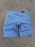 Vintage Y2K Rocawear Embroidered Logo  Medium Wash Denim Shorts Size 44