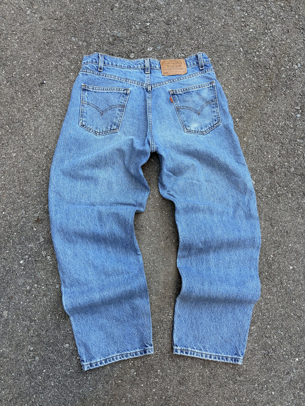 Vintage 90s Levis 550 Orange Tab Medium Wash Denim Pants Size 32