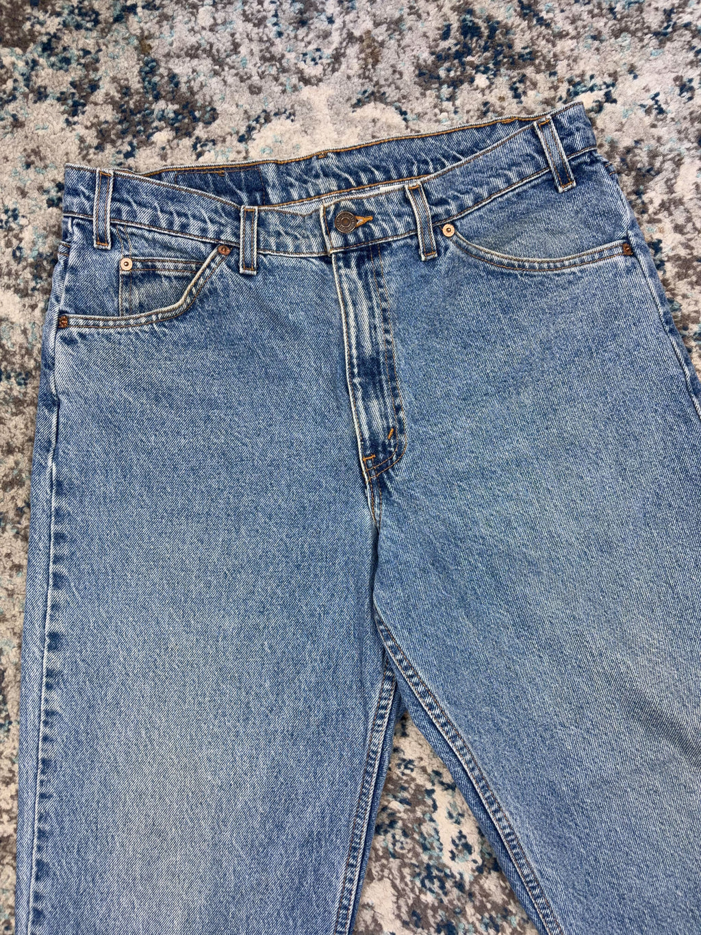 Vintage 90s Levis 550 Orange Tab Medium Wash Denim Pants Size 32