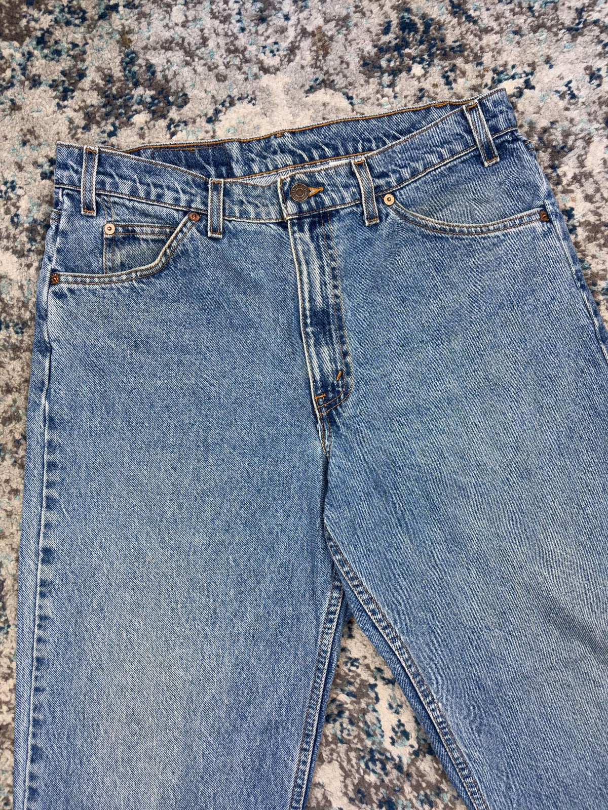 Vintage 90s Levis 550 Orange Tab Medium Wash Denim Pants Size 32