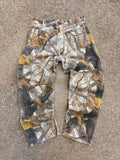 Vintage Realtree Hardwoods Camo Double Knee Canvas Hunting Pants Size 34