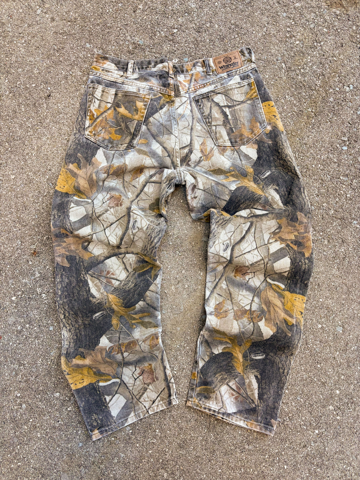 Vintage Realtree Hardwoods Camo Double Knee Canvas Hunting Pants Size 34