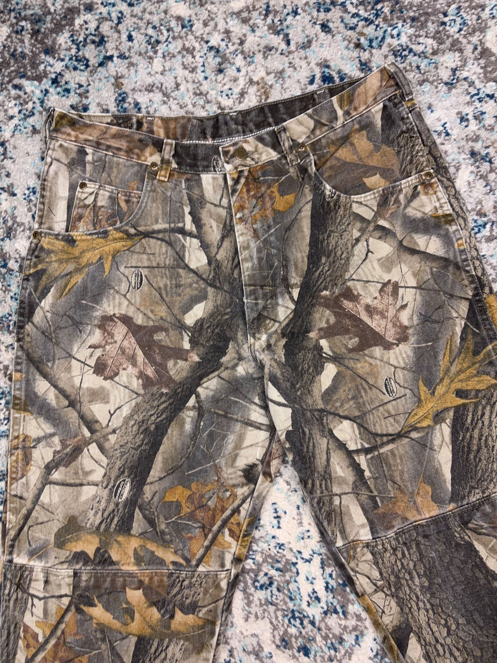 Vintage Realtree Hardwoods Camo Double Knee Canvas Hunting Pants Size 34