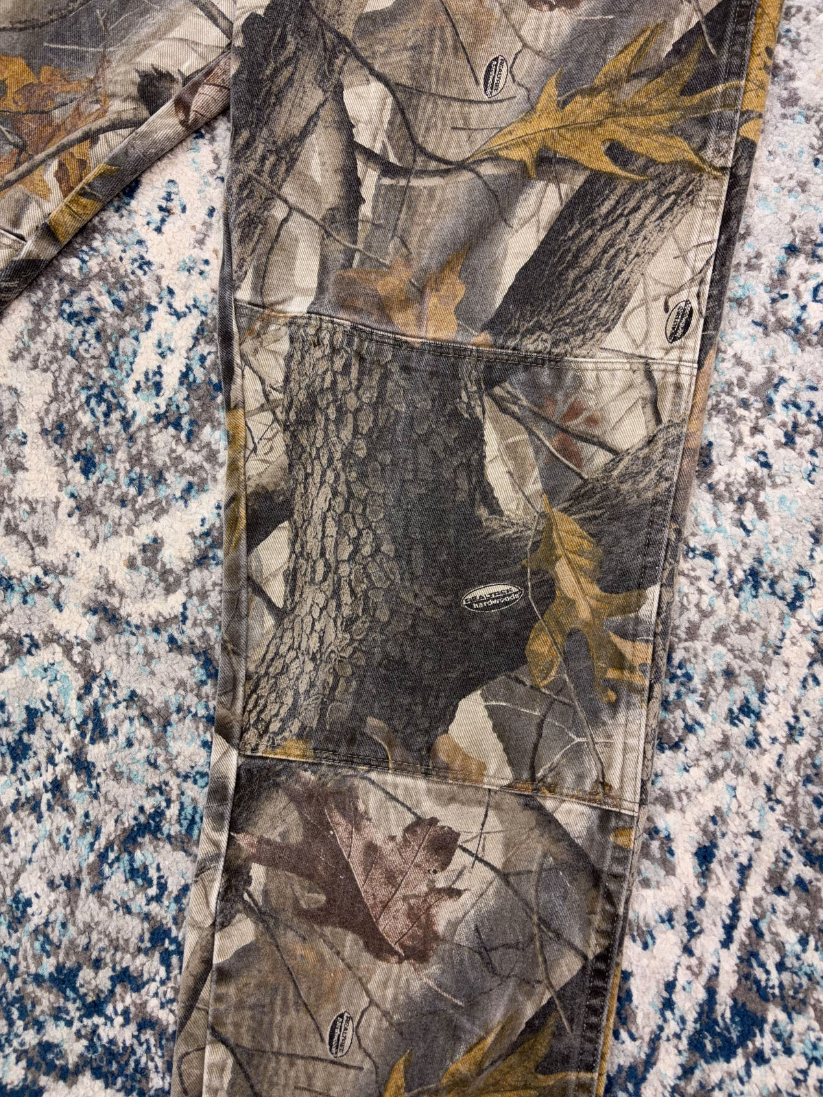Vintage Realtree Hardwoods Camo Double Knee Canvas Hunting Pants Size 34