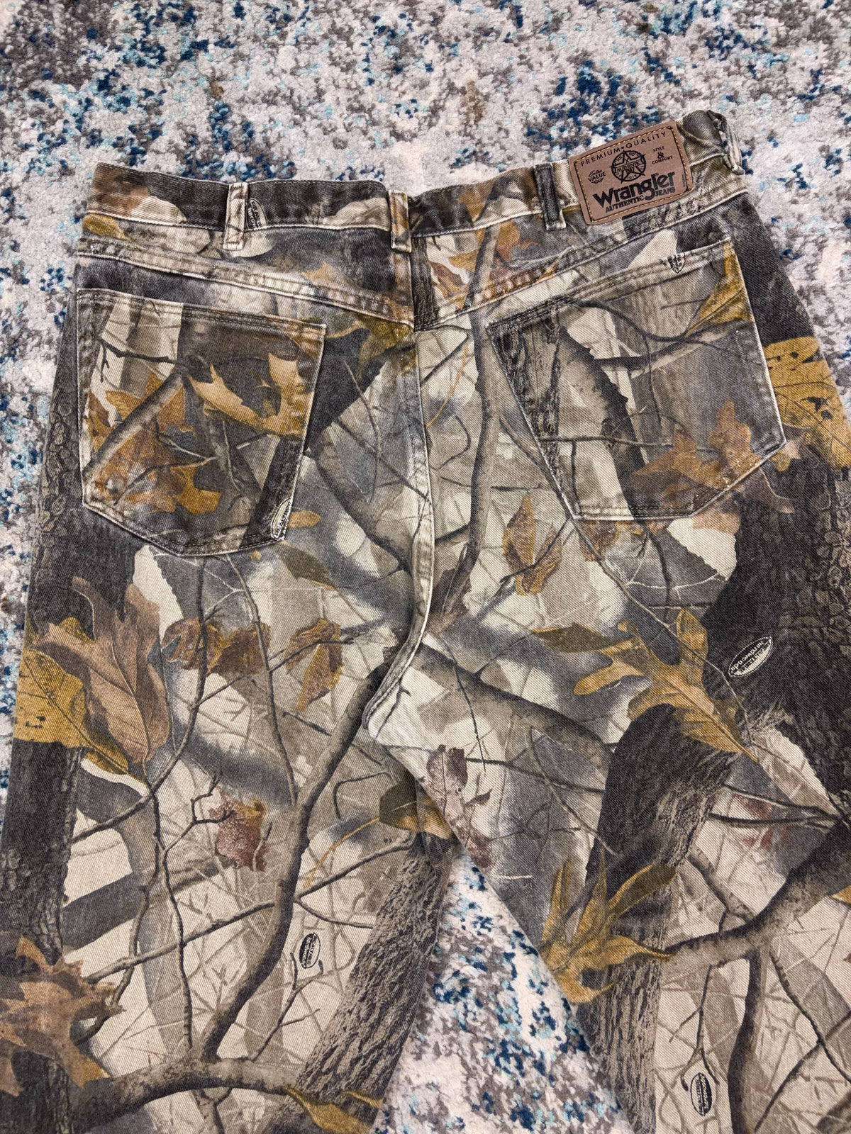 Vintage Realtree Hardwoods Camo Double Knee Canvas Hunting Pants Size 34