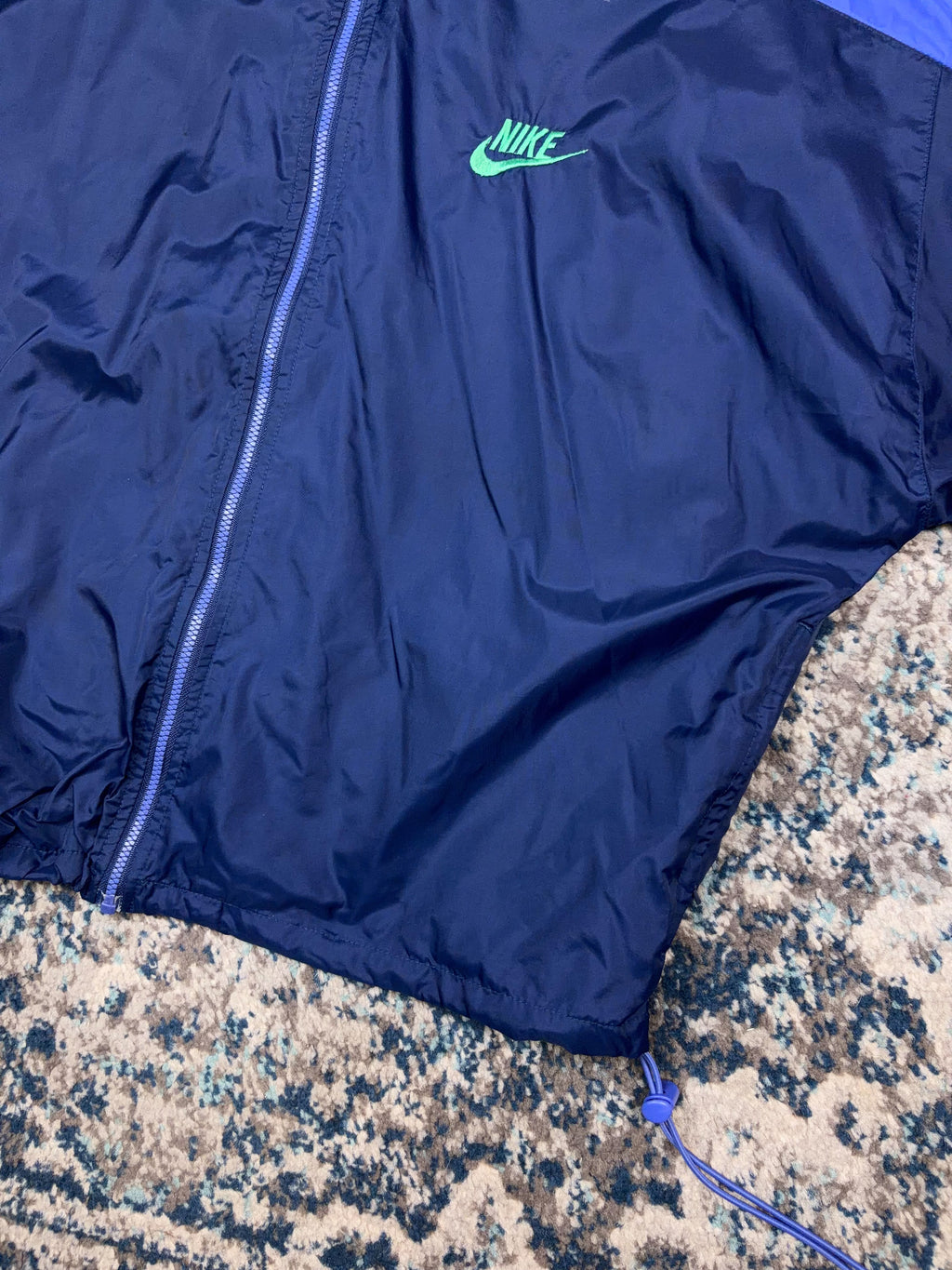 Vintage Nike Embroidered Swoosh Spellout Sleeve Block Windbreaker Jacket Size Large