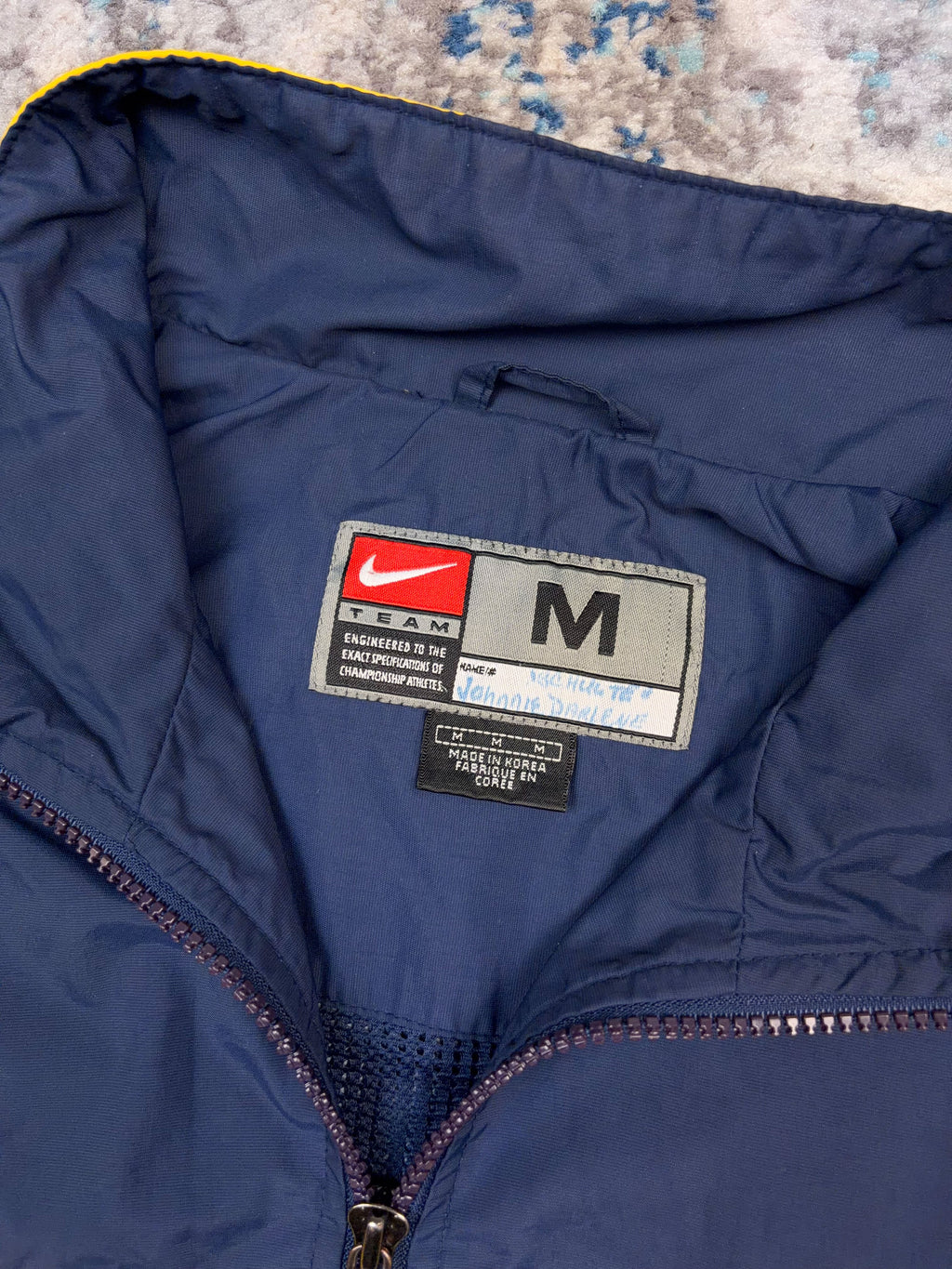 Vintage 90s Michigan Wolverines NCAA Nike Embroidered Windbreaker Bomber Jacket Size Medium