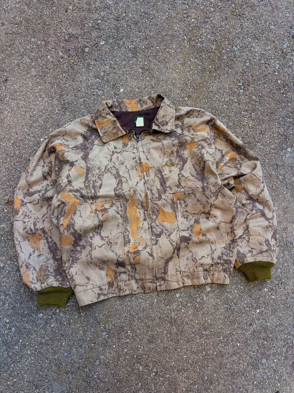 Vintage Natural Gear Tree Camo Full Zip Hunting Jacket Size Medium