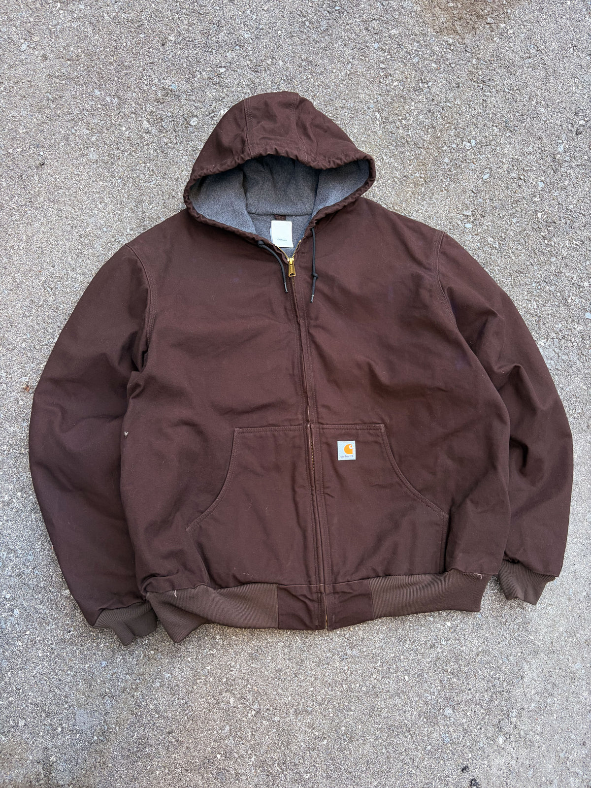 Vintage Carhartt Canvas Insulated Active Hooded Bomber Workwear Jacket Size 2XLT