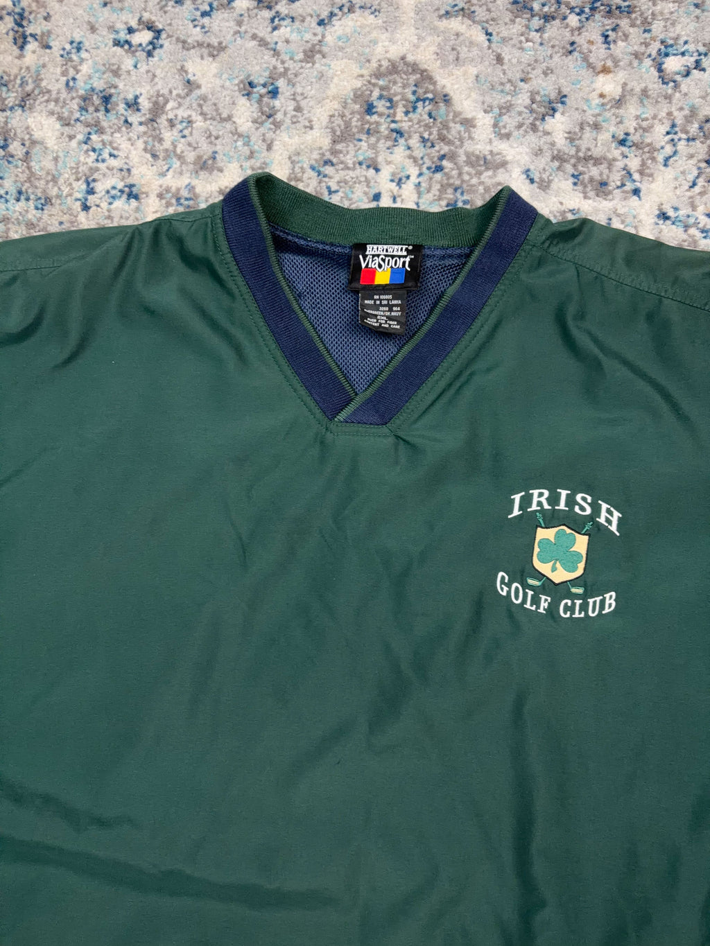 Vintage Irish Golf Club Embroidered Crest Short Sleeve Windbreaker Bomber Jacket Size 2XL