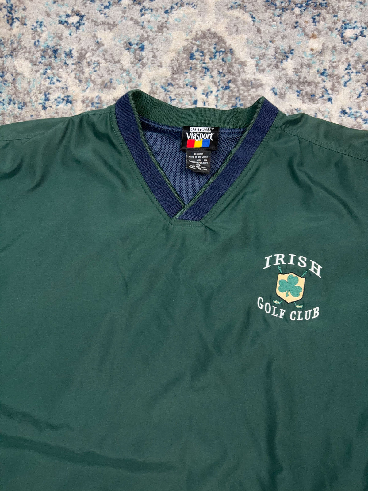 Vintage Irish Golf Club Embroidered Crest Short Sleeve Windbreaker Bomber Jacket Size 2XL