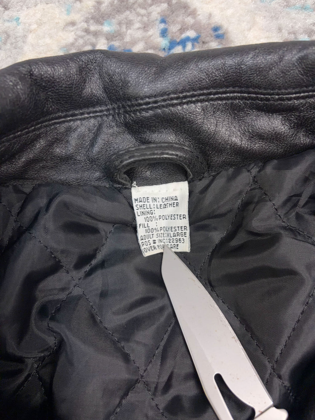 Vintage Quilted Lined Full Zip Faux Leather Jacket Size XL