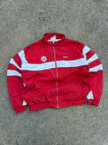 Vintage 90s Adidas Team Canada Embroidered Logo Striped Windbreaker Jacket Size Large