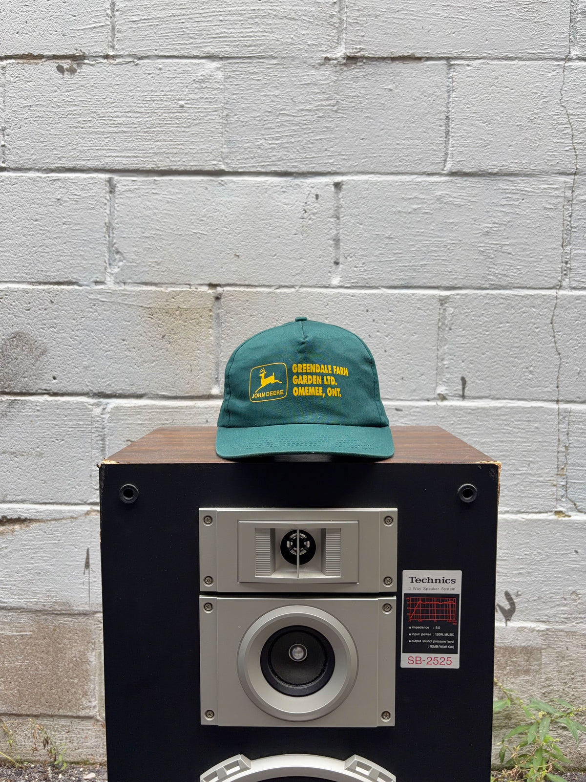Vintage 90s John Deere Greendale Farm Garden Ontario Snapback Hat OSFA