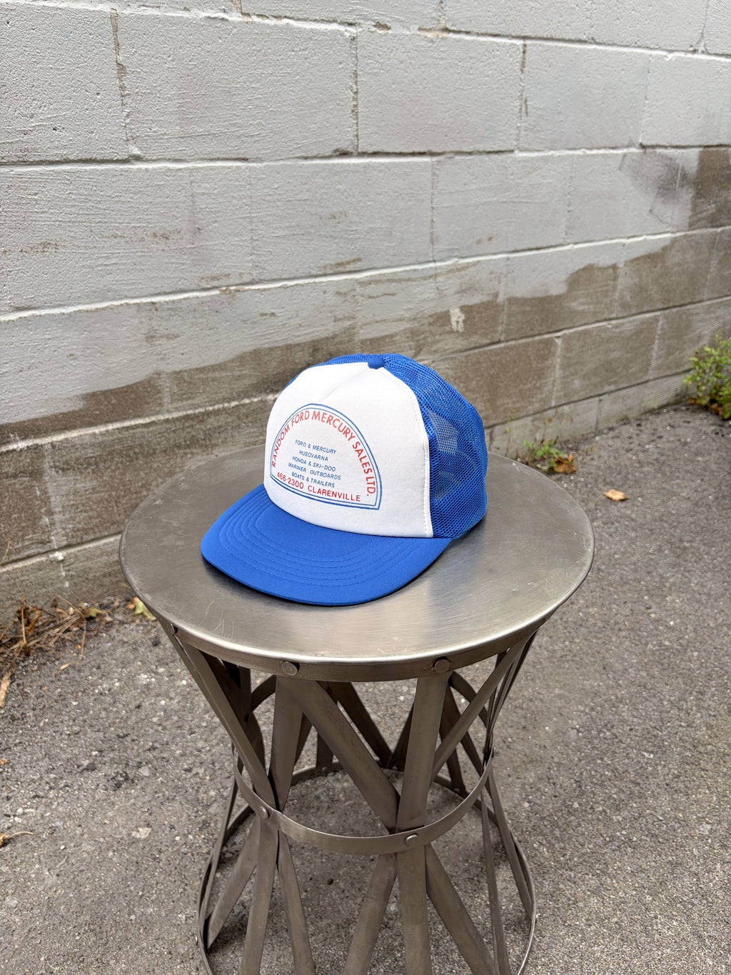 Vintage 80s/90s Random Ford Mercury Sales Clarenville Spellout Trucker Snapback Hat OSFA