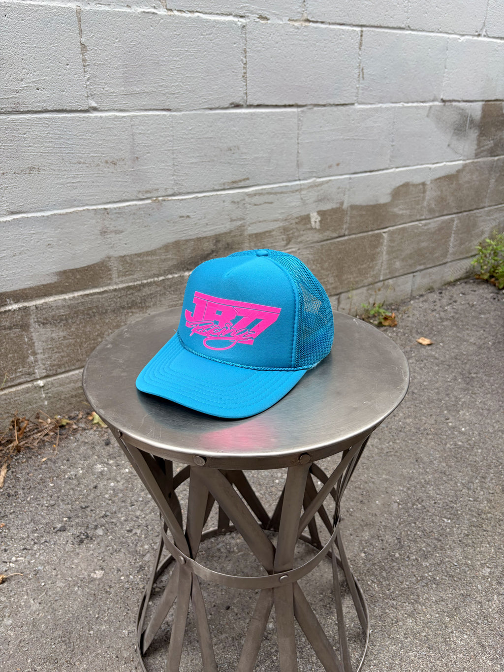 Vintage JR77 Racing Graphic Spellout Trucker Snapback Hat OSFA