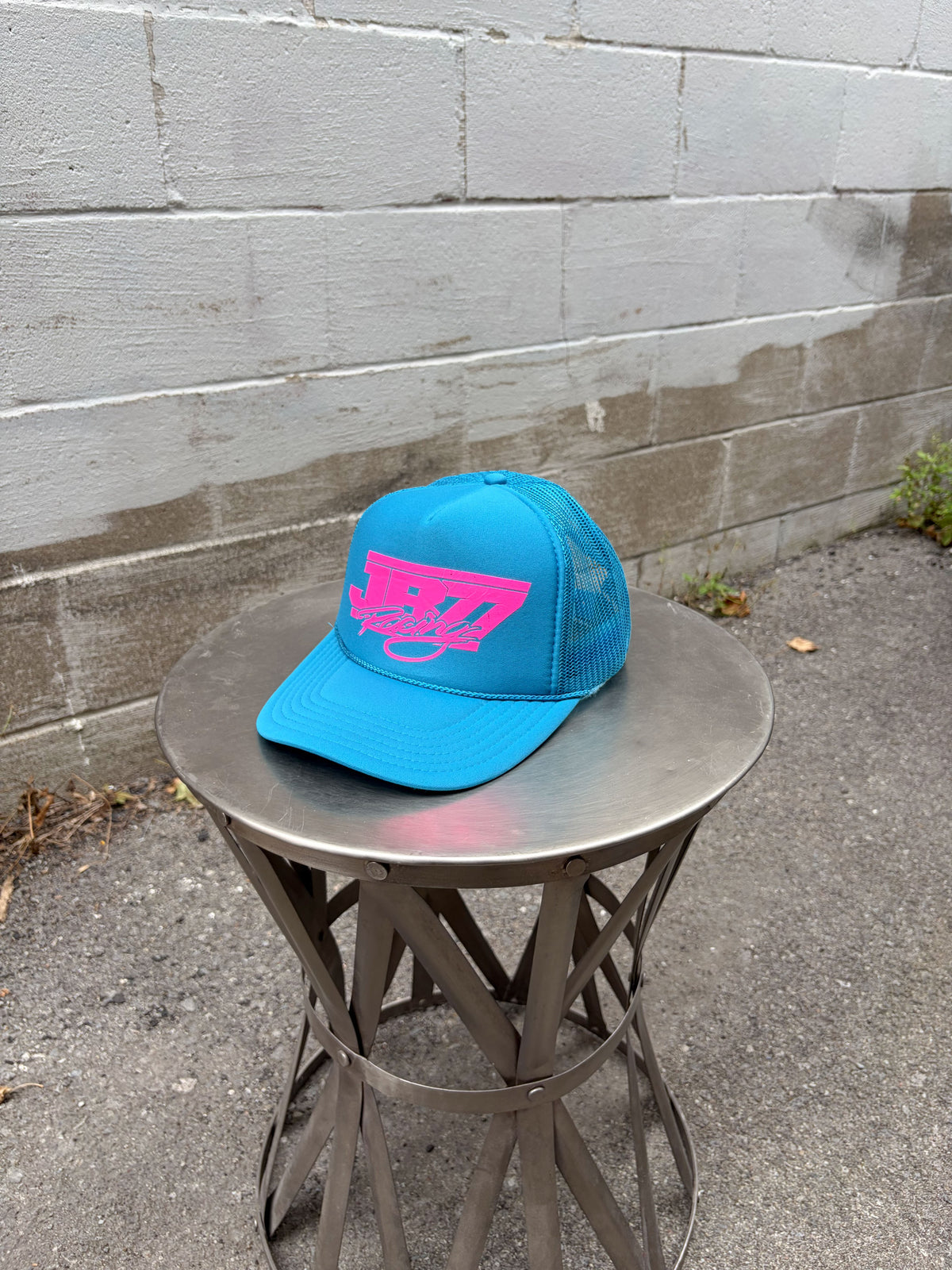 Vintage JR77 Racing Graphic Spellout Trucker Snapback Hat OSFA