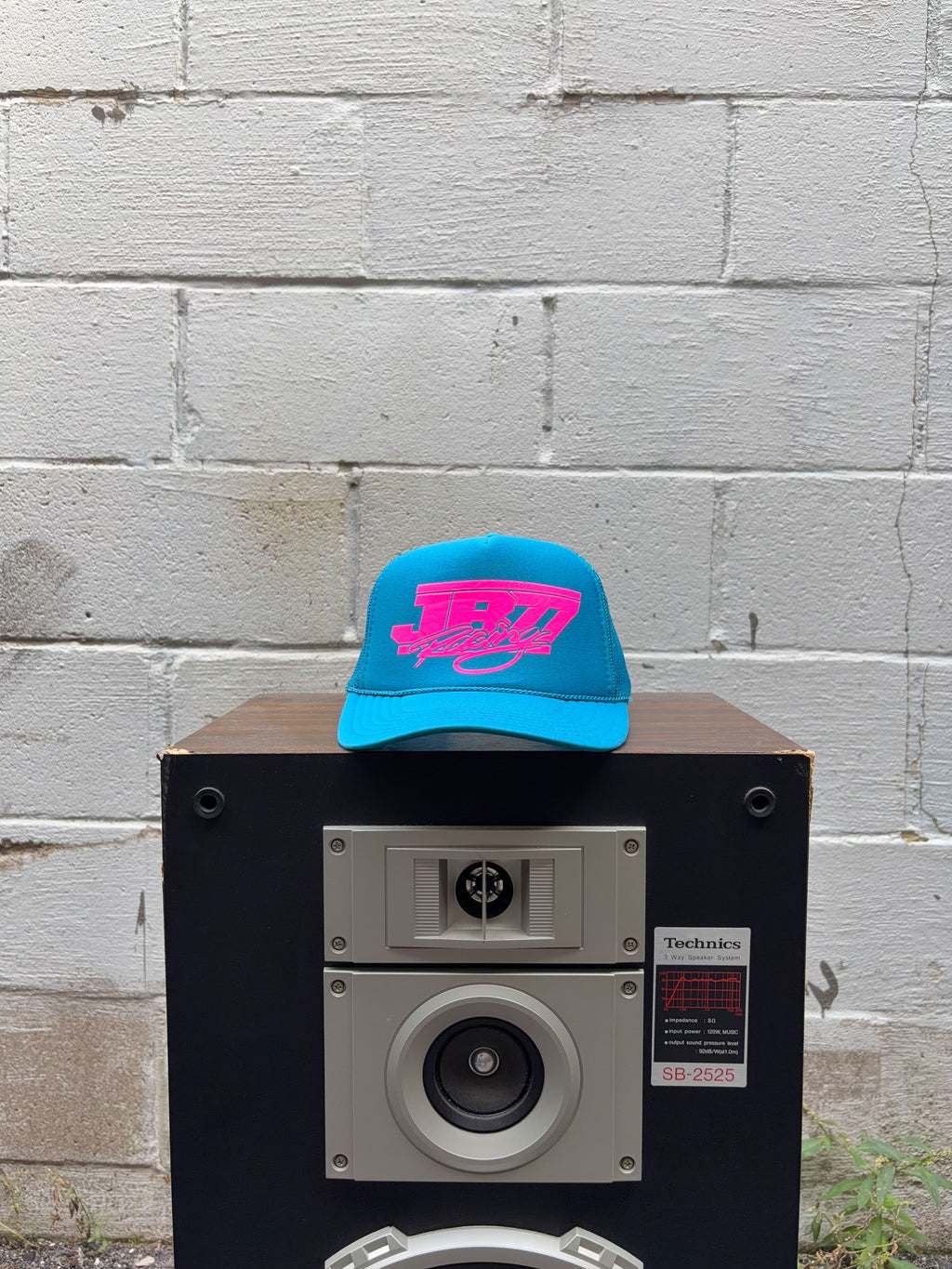 Vintage JR77 Racing Graphic Spellout Trucker Snapback Hat OSFA