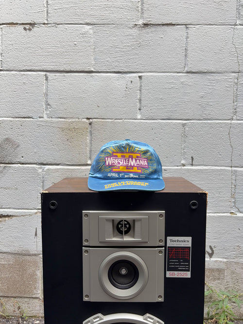 Vintage 1990 Wrestlemania VI The Ultimate Challenge Skydone Satin Snapback Hat OSFA
