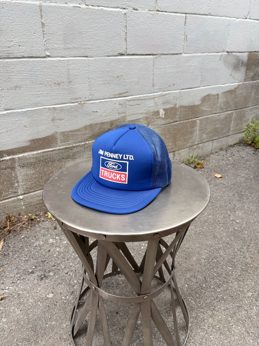 Vintage 90s Jim Penney Ford Trucks Graphic Logo Trucker Snapback Hat OSFA