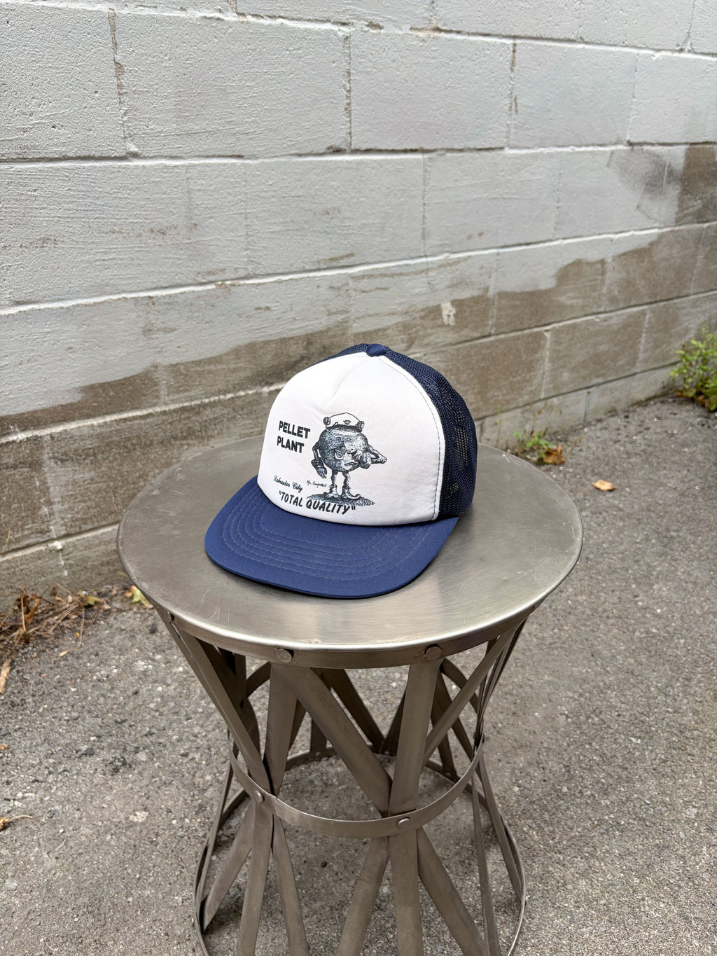 Vintage 80s/90s Pellet Plant Labrador City Mascot Graphic Trucker Snapback Hat OSFA
