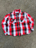 Vintage 90s Five Brother Plaid Double Pocket Long Sleeve Button Up Shirt Size Large