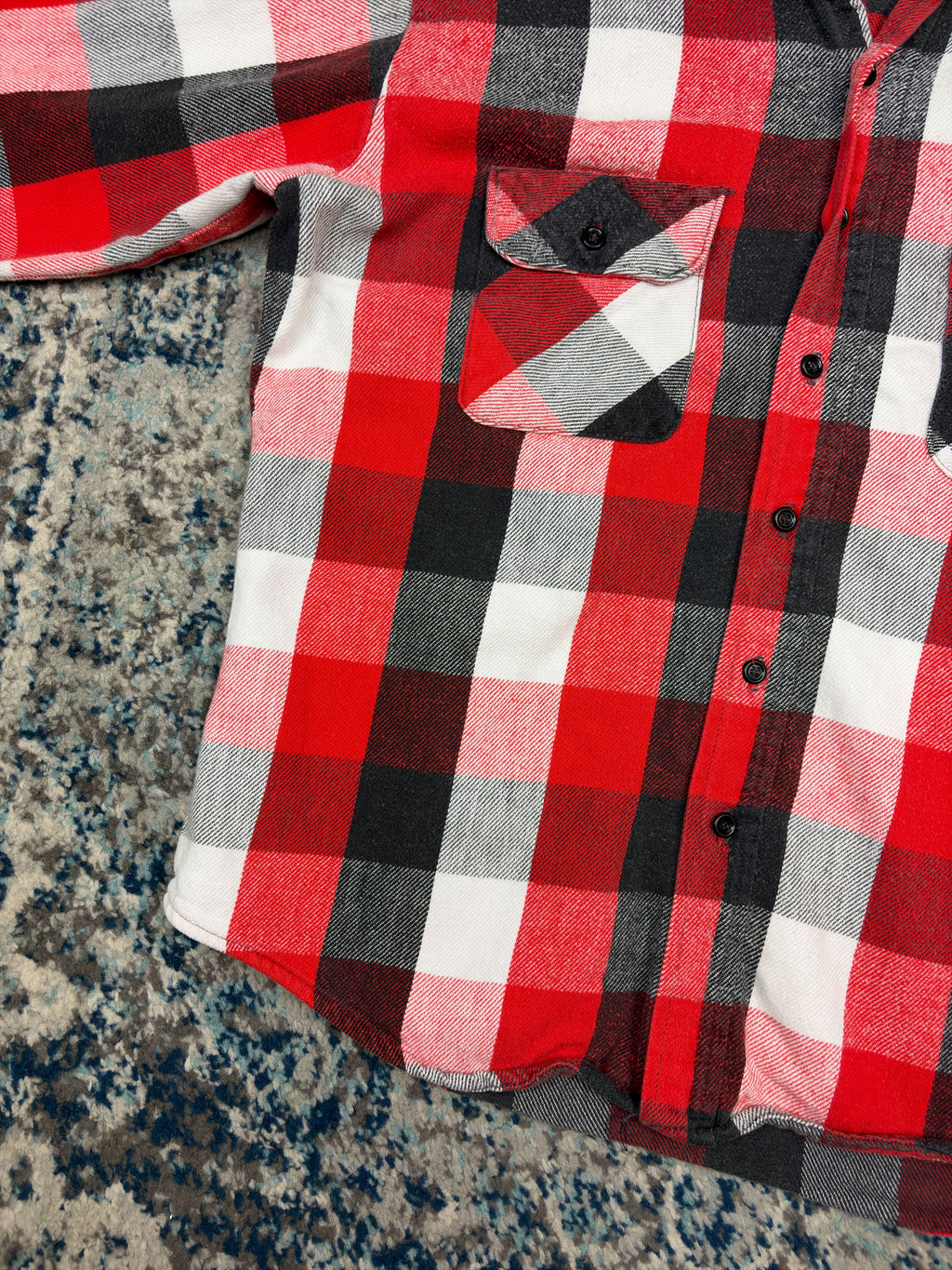 Vintage 90s Five Brother Plaid Double Pocket Long Sleeve Button Up Shirt Size Large