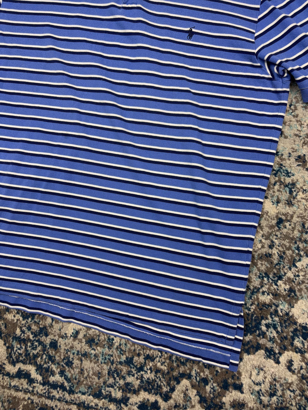 Vintage Polo Ralph Lauren Embroidered Pony Striped Collared Short Sleeve Button Up Shirt Size XL
