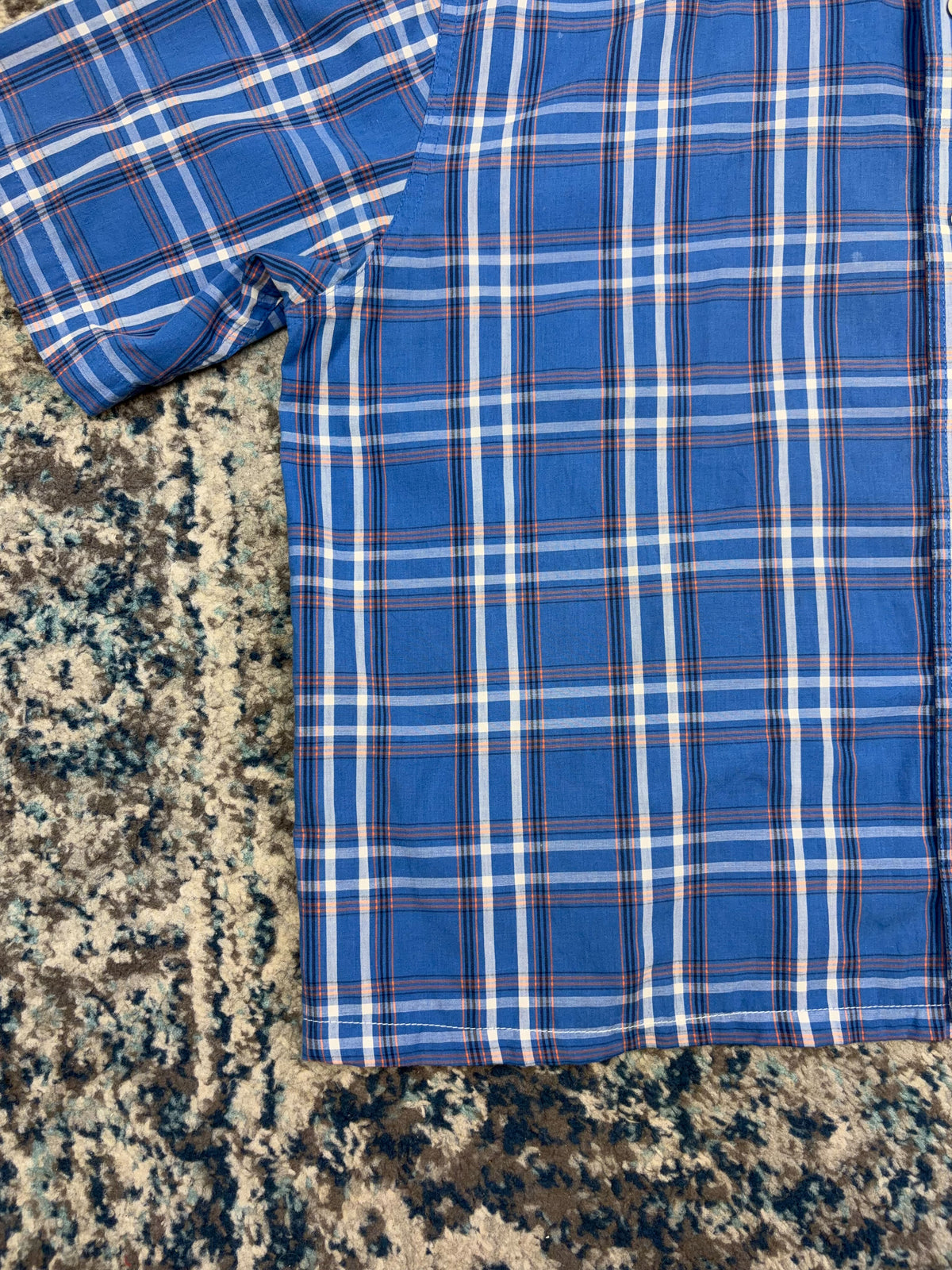Vintage Chaps Ralph Lauren Plaid Short Sleeve Reworked Cropped Button Up Shirt Size XL