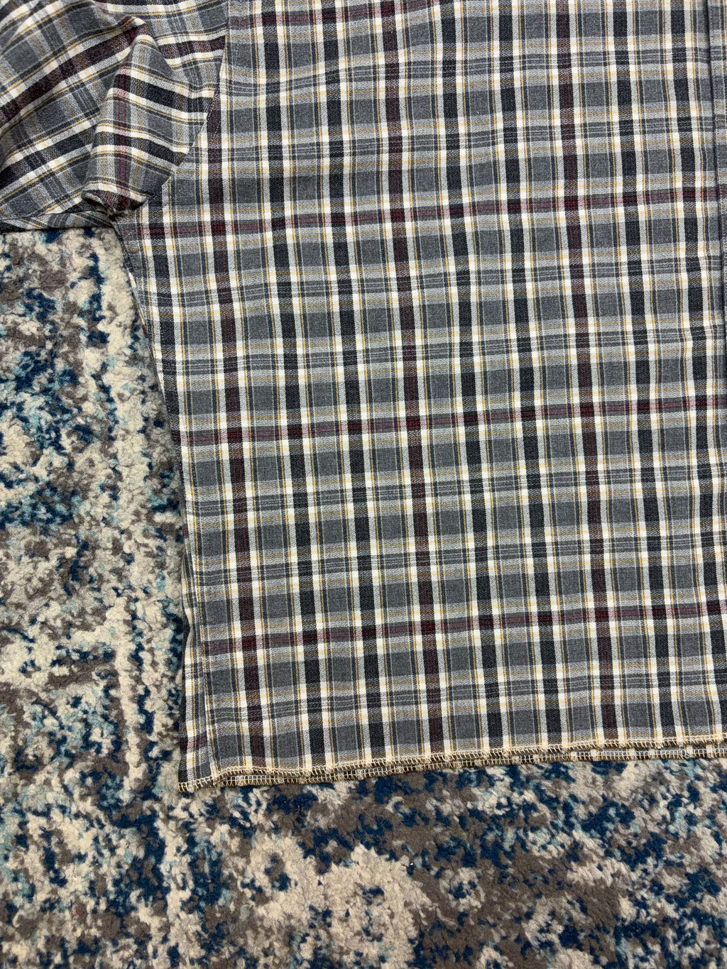 Vintage Chaps Ralph Lauren Embroidered Patch Plaid Reworked Cropped Button Up Shirt Size 2XL