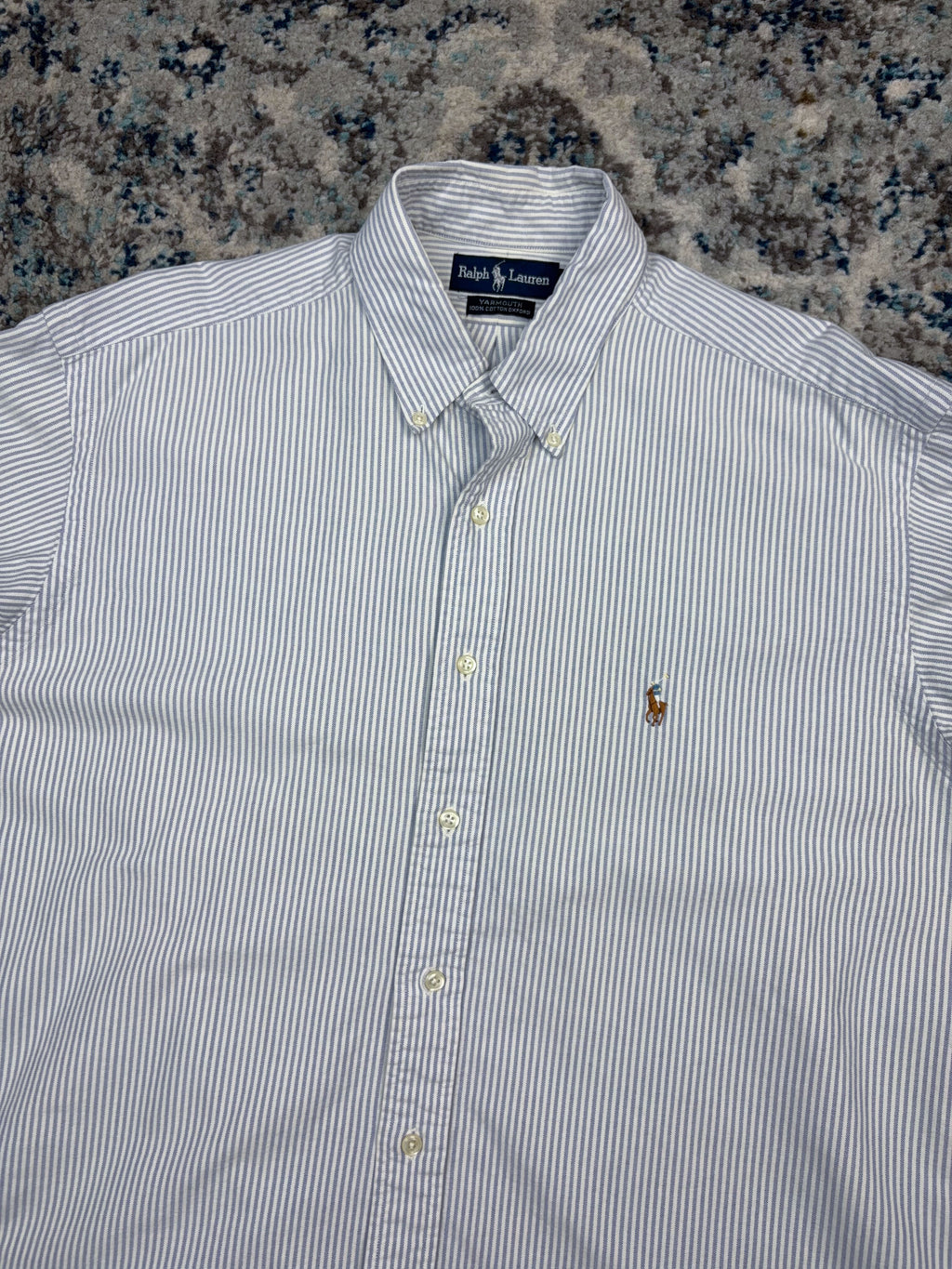 Vintage Polo Ralph Lauren Embroidered Pony Striped Long Sleeve Button Up Shirt Size XL